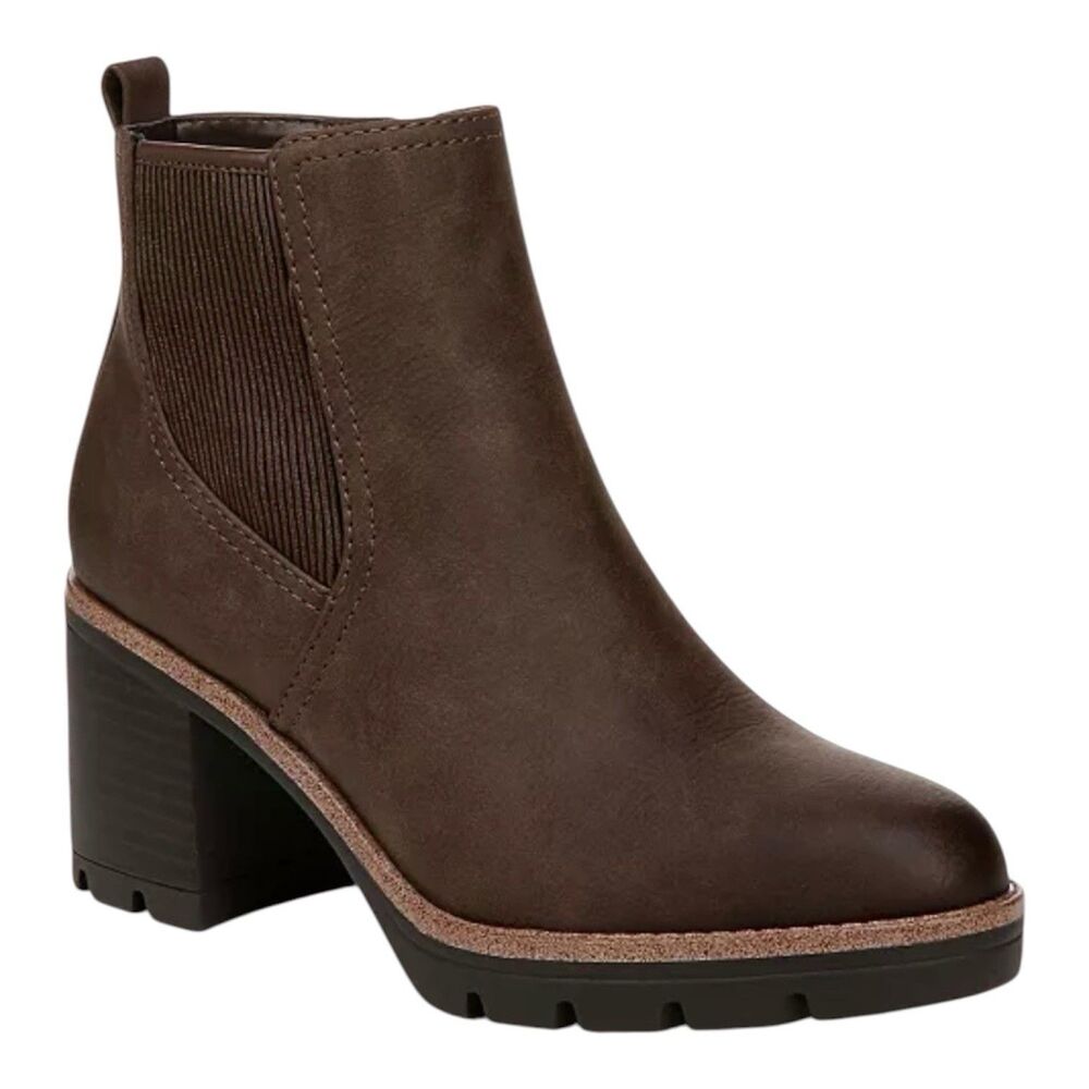 Naturalizer Madalynn-Gore Water Resistant Chelsea Booties Truffle Taupe 7M NEW